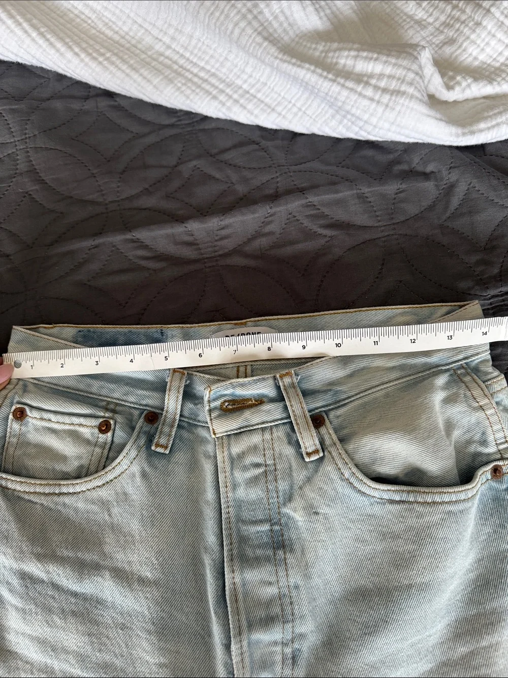 Re/Done Light Wash Denim Jeans - Pale Blue